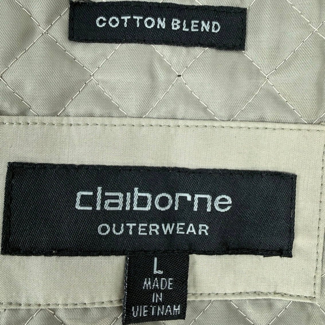 Vintage 90s Liz Claiborne Men’s Large Beige Car Coat Removable Liner 48” Chest