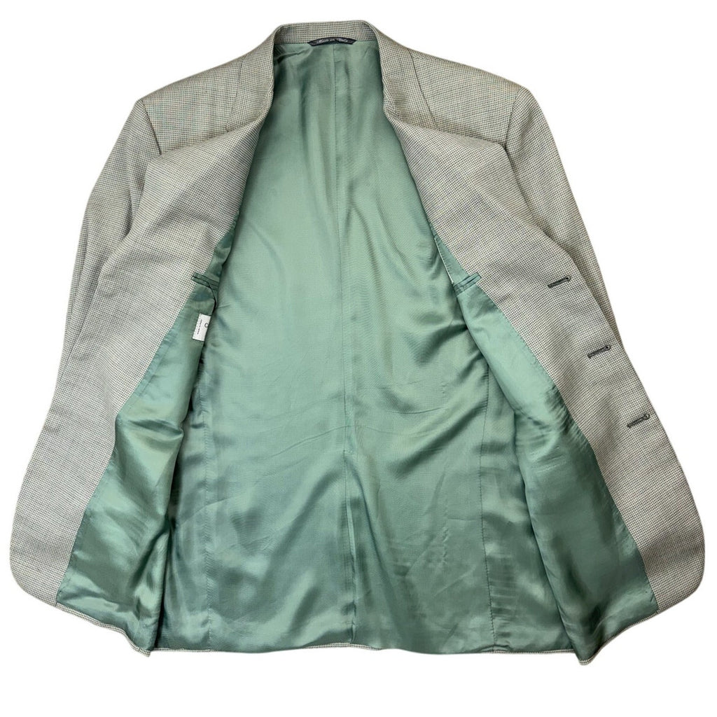 Canali Proposta Italy Blazer Gray Green Men's 44 Wool Suit Jacket