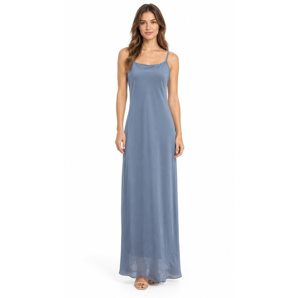 Vintage 90s Alyn Paige Lavender Blue Slip Maxi Dress USA Women's 9/10