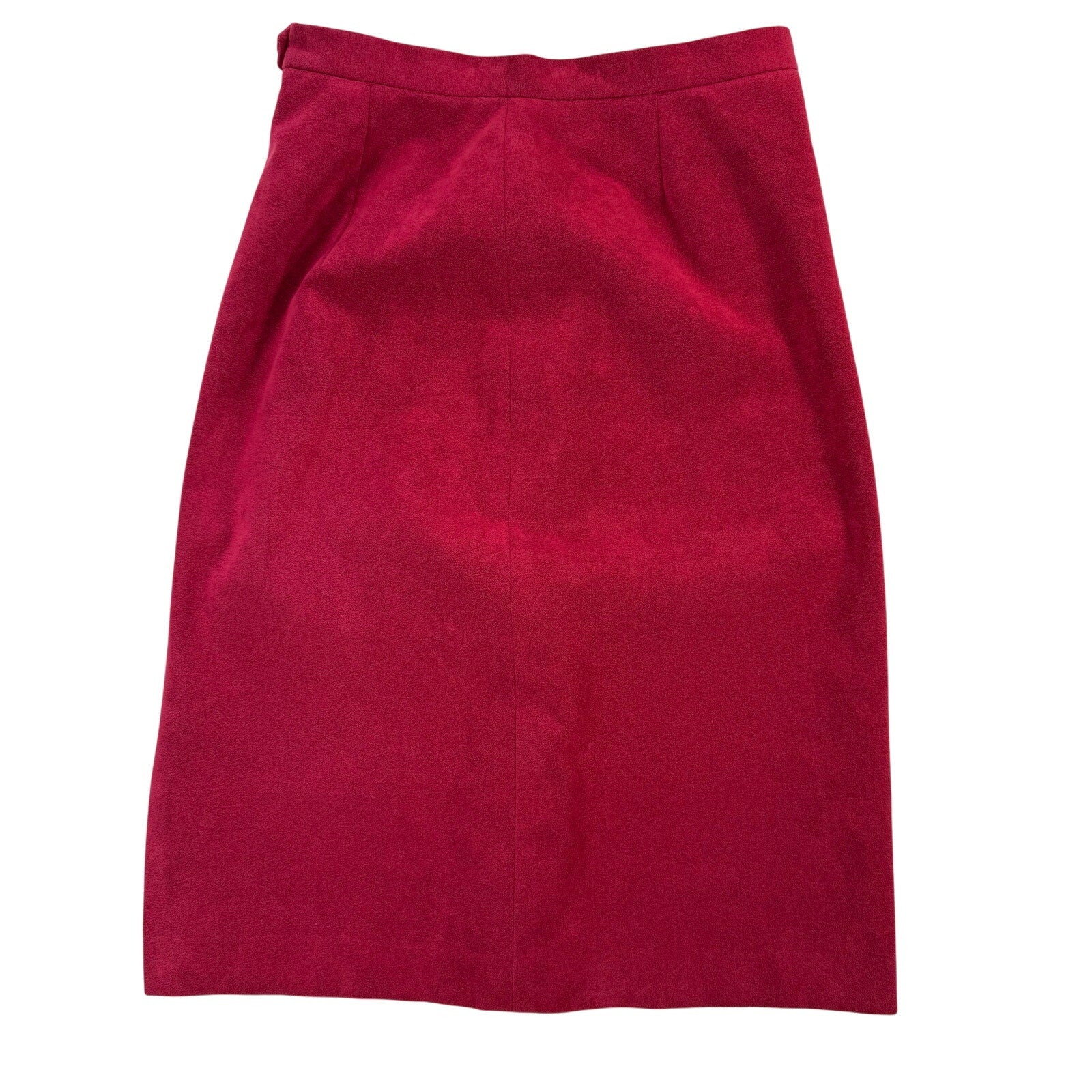 Vintage 70s Women's Medium Skirt Suit Lilli Ann Ultrasuede Fuchsia Red Union