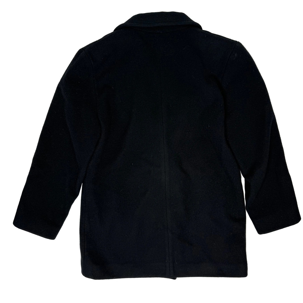 Vintage 90s Women’s Medium Leslie Fay Petites Black Wool Double Breasted Coat