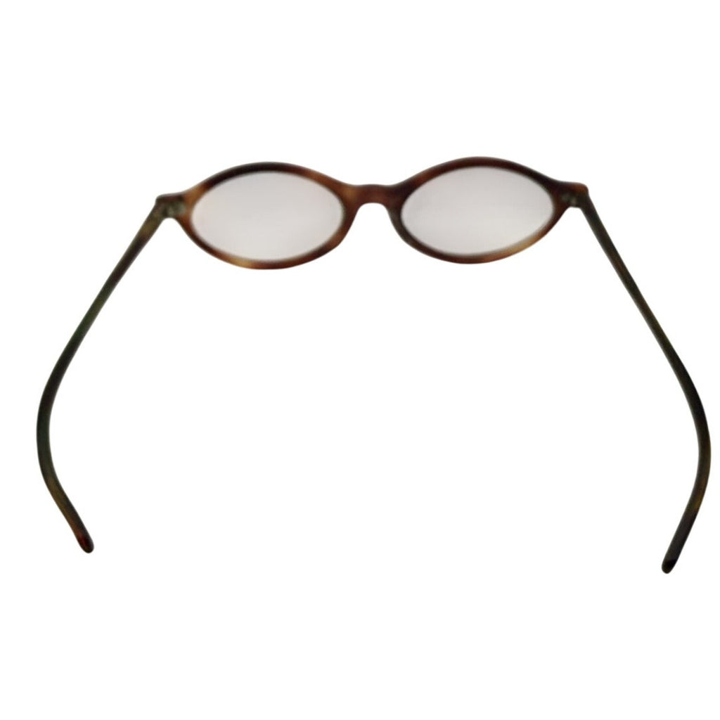 Vintage May 6 Oval Eyeglass Frames Tortoise Brown Wire Temple Glasses