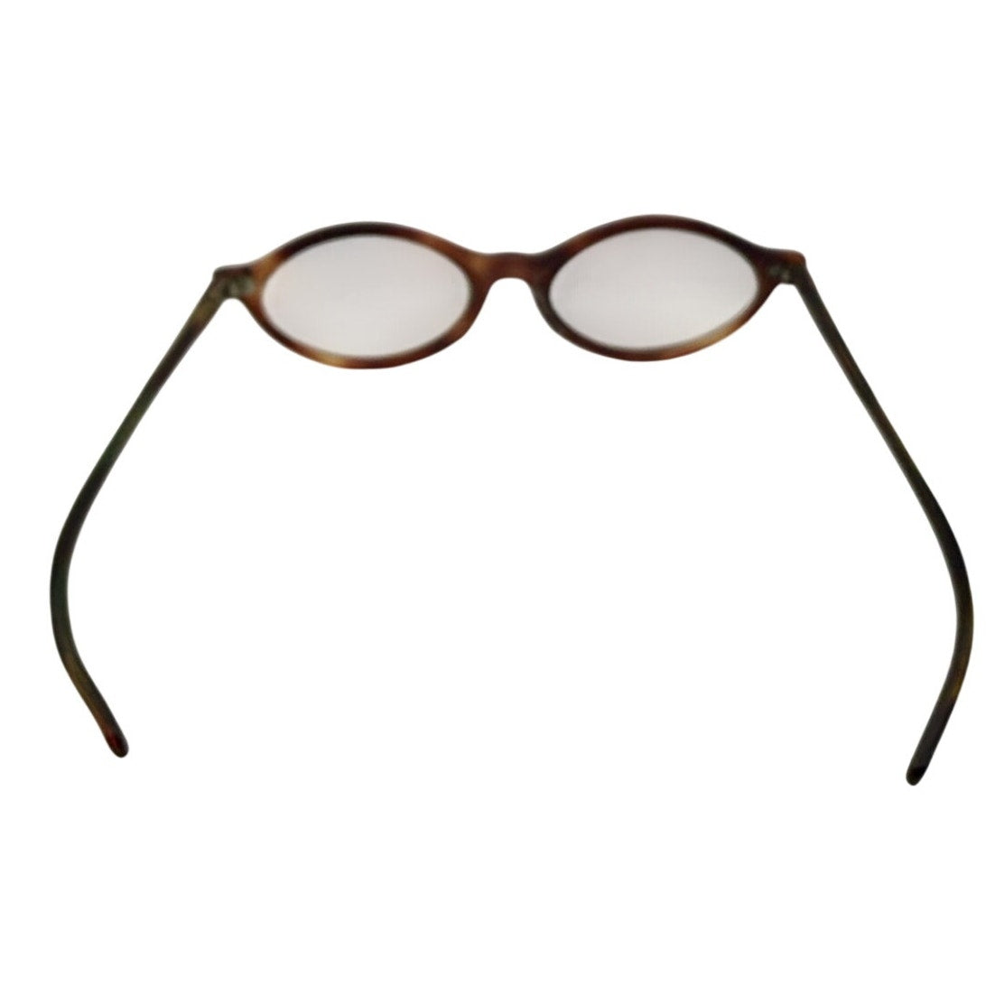 Vintage May 6 Oval Eyeglass Frames Tortoise Brown Wire Temple Glasses