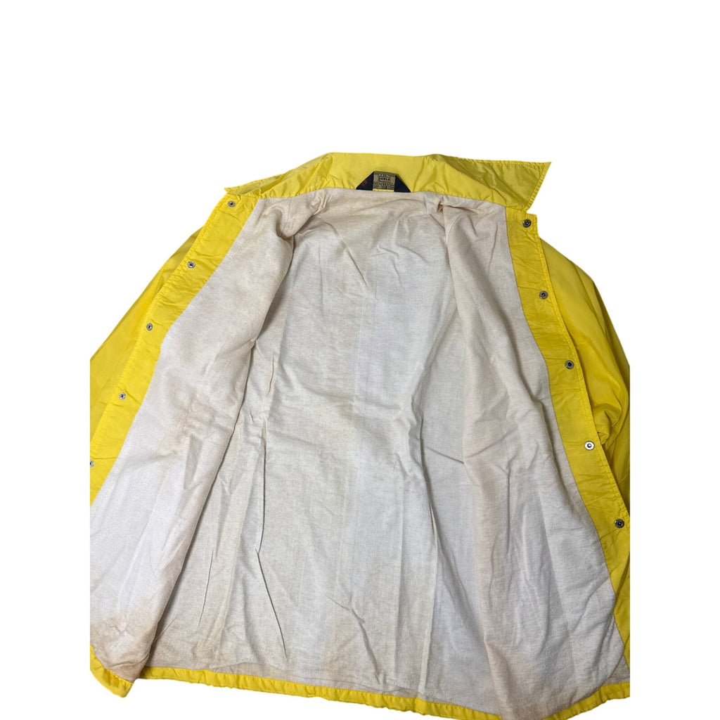 Vintage 70s Sears Men's Large Fireballs Scappoose OR Yellow Coach Jacket