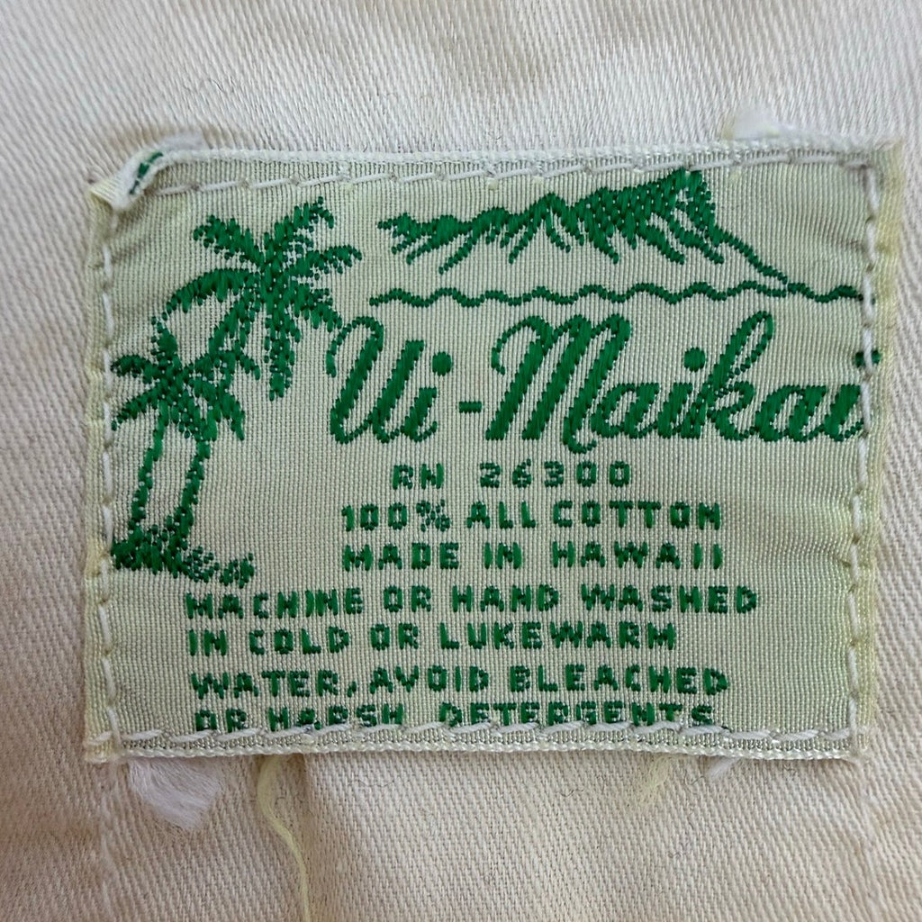 Vintage 60s Ui Maikai Hawaiian Muumuu Floral Cotton Dress Women's Small