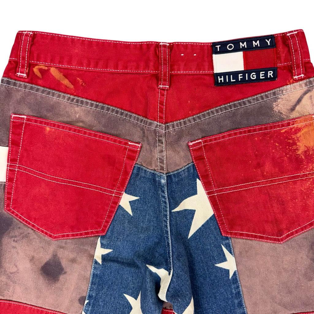 Vintage 90s Tommy Hilfiger Women’s 9 Jeans USA Flag Patchwork