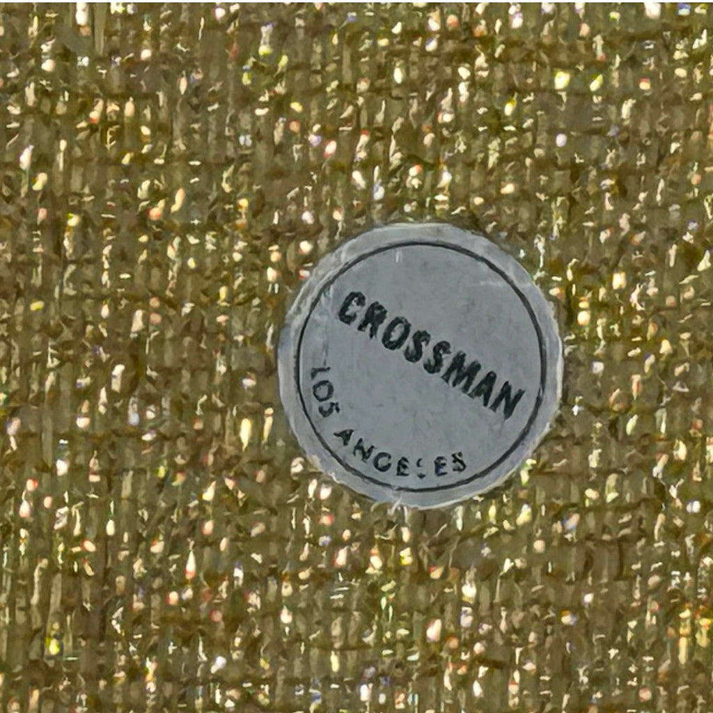 Vintage 70s Crossman Los Angeles Gold Sparkle Tissue Box Cover