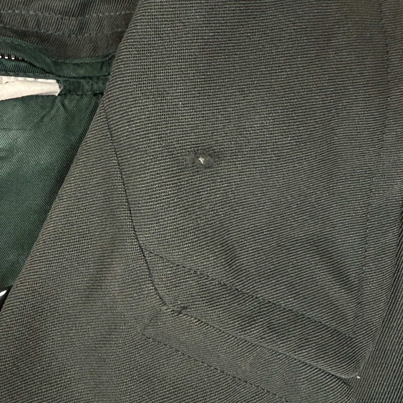 Vintage 70s Men's Small Military Green Trench Coat Removable Liner 34L USA