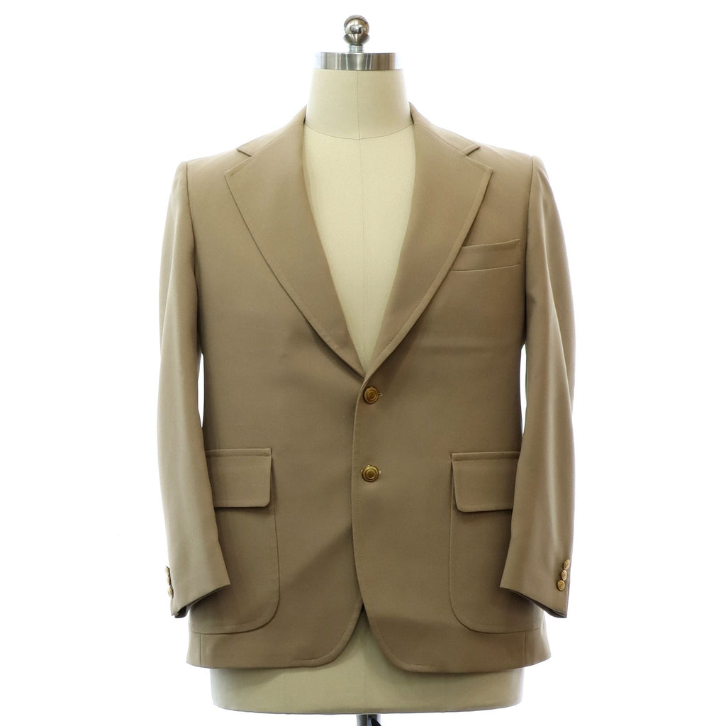 Vintage 70s The Classic Collection Tan Cream Gold Button Blazer Mens L