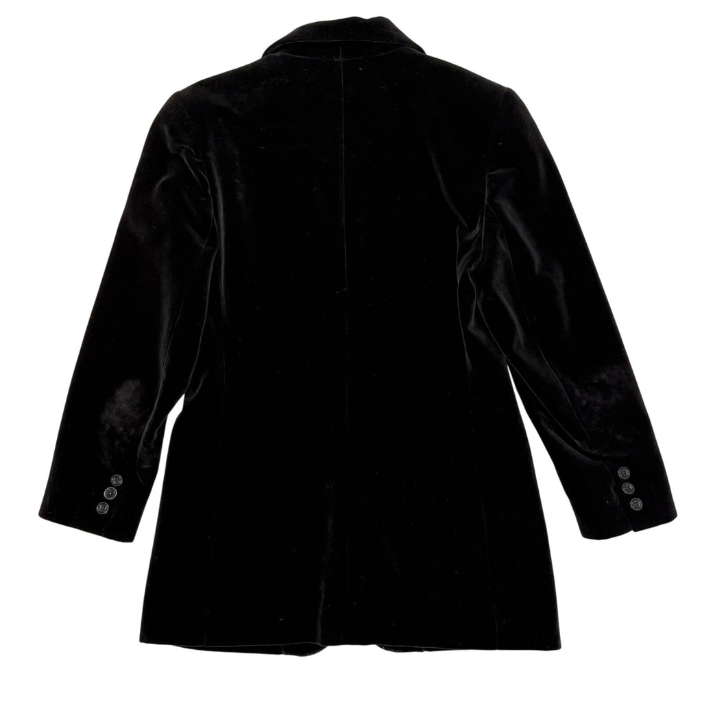 Vintage 90s Philippe Adec Paris Women's 4 Black Velour Blazer USA Made