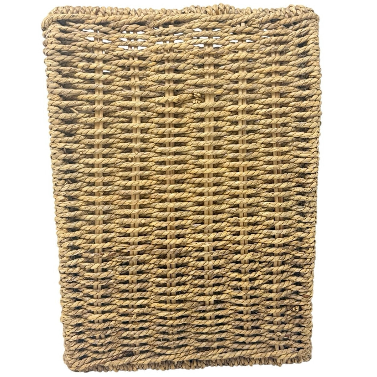 Vintage Wicker Palm Tree Waste Basket Trash Can Tropical Island Decor