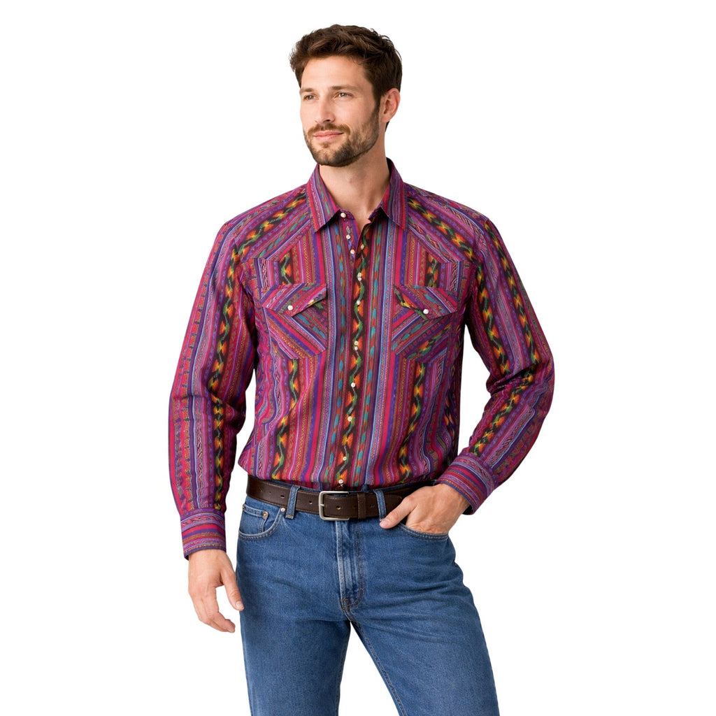 Vintage Road Runner Southwestern Button Down Shirt Men's Large Cotton