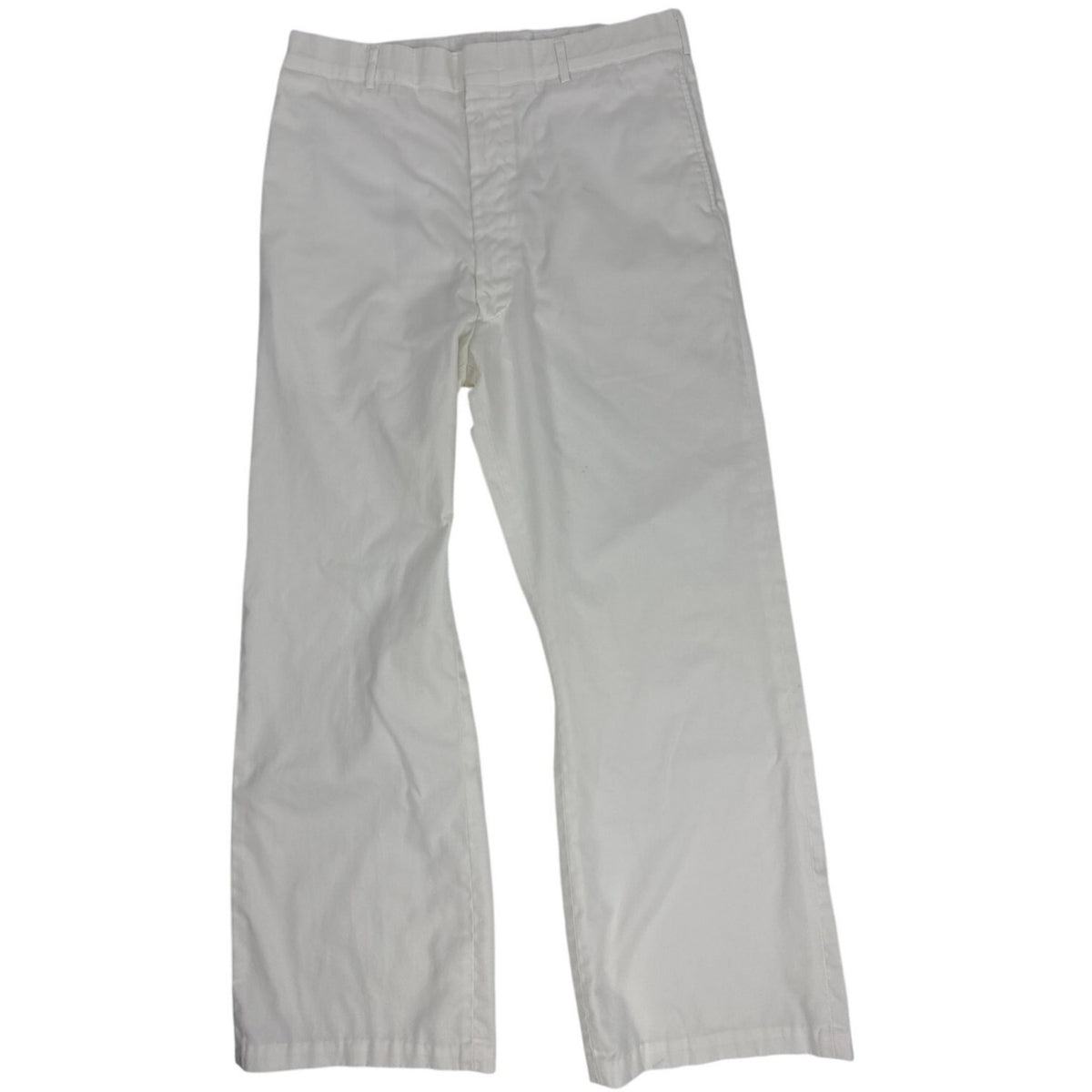 Vintage 80s US Navy White Dress Pants 36L Wide Leg Military Trousers