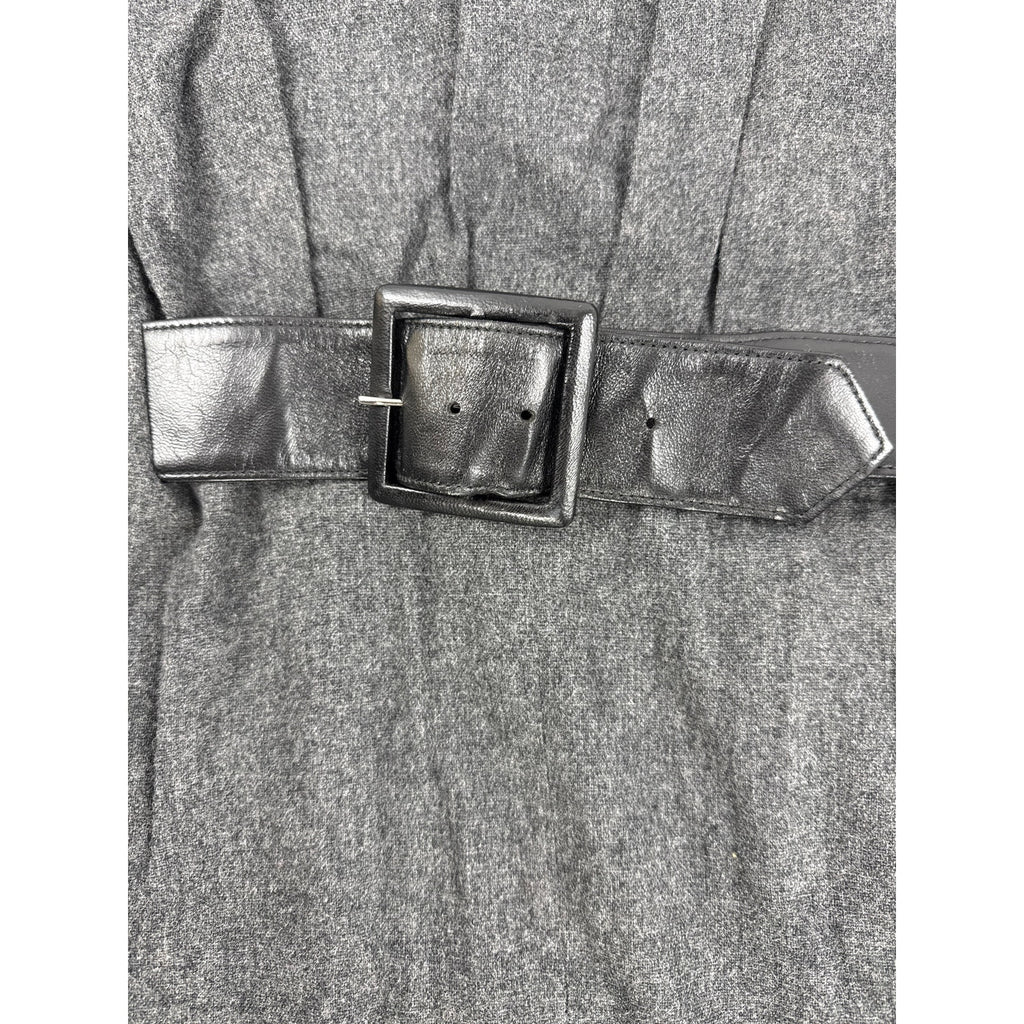 Vintage 1970s Lane Bryant Jr Plenty Gray Wool Two-Way Shift Dress Women's Large