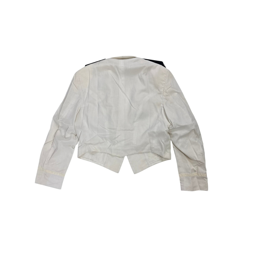 Vintage 60s 70s Foree White Military Mess Dress Jacket Black Pants L/34