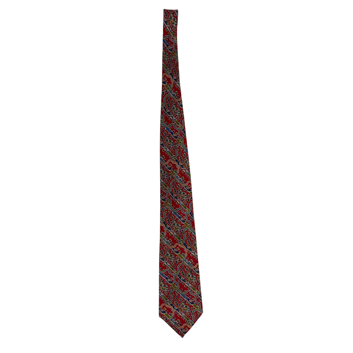 Vintage 80s Polo Ralph Lauren Red Paisley Silk Necktie Made USA 57"