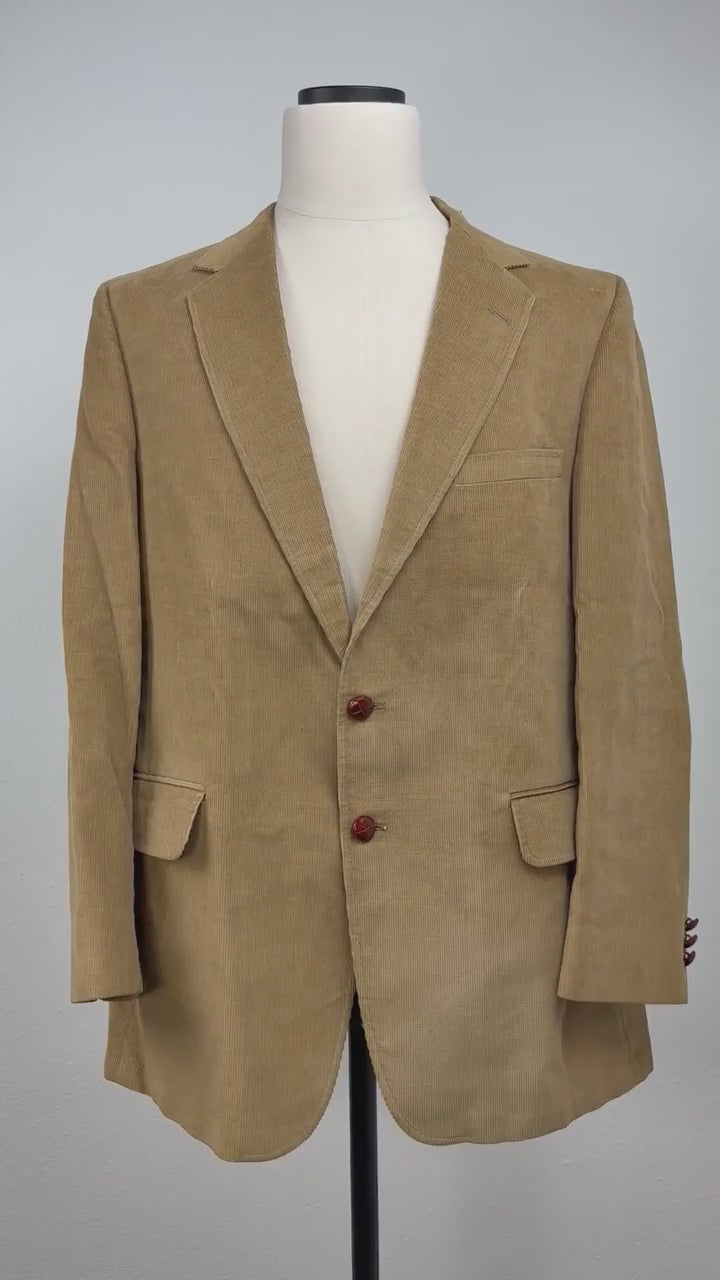 Vintage 80s Men's Medium Caramel Brown Blazer Woods 40R