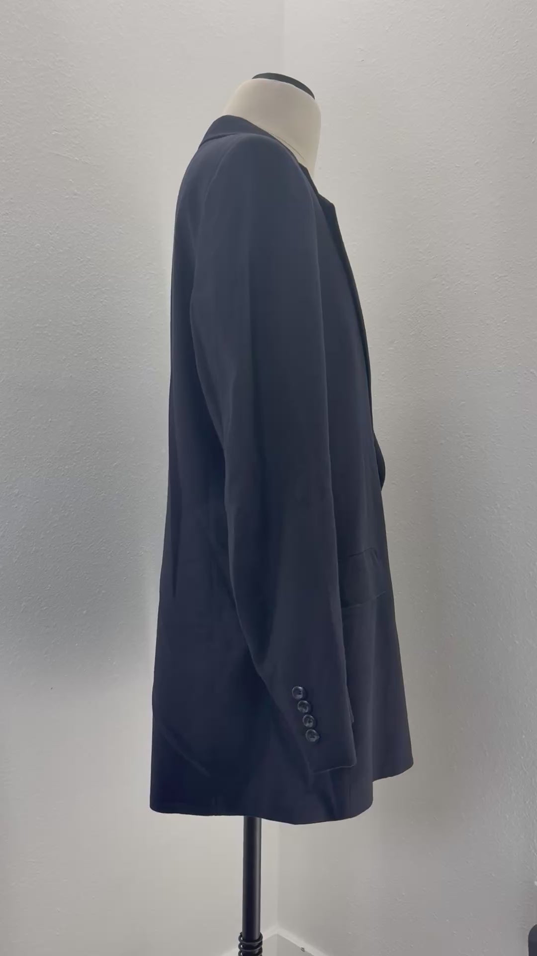 Vintage 90s Nordstrom Classic Cashmere Blazer 44L Blue Union Made Sport Coat